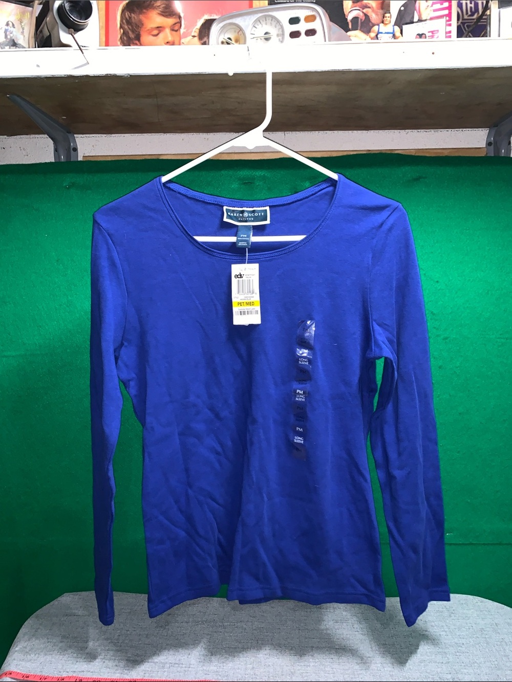 Karen Scott Royal Blue Long-Sleeve Crew Neck Tee